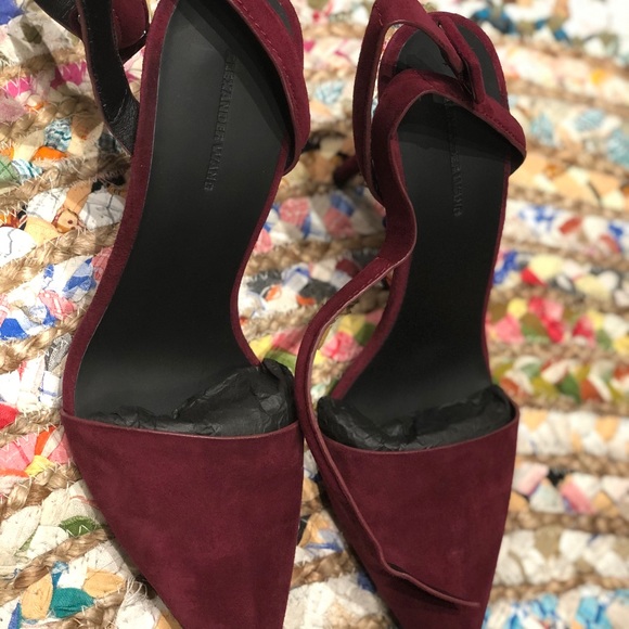 Alexander Wang Lovisa Suede Ankle-Wrap Pump, Beet - Picture 4 of 5